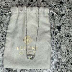 Kendra Scott Silver Necklace with Dichroic Glass Pendant